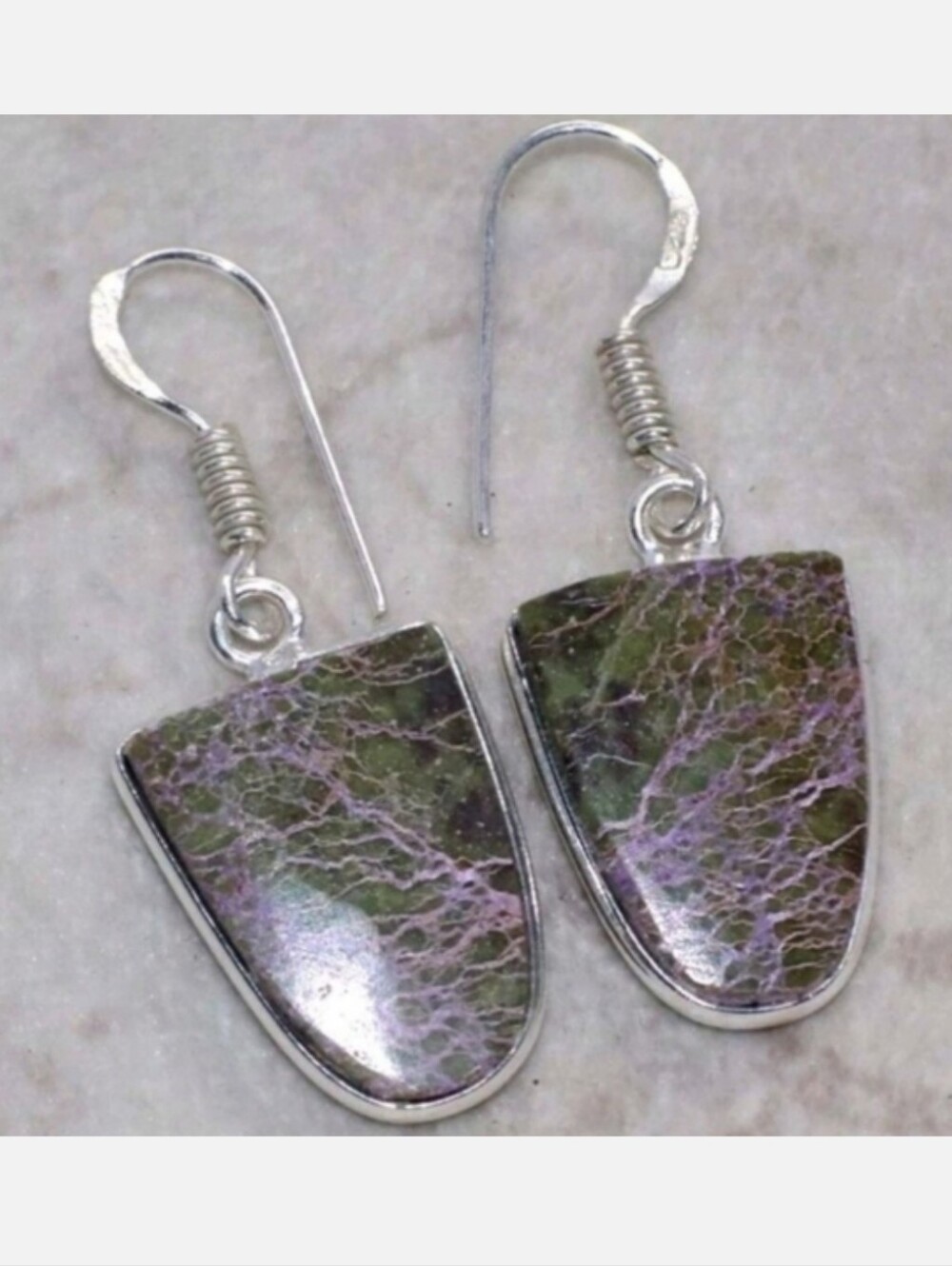 Purpurite Gemstone Jewelry 925 Sterling Silver Handmade Drop Dangle Earrings